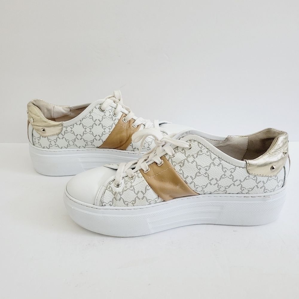 NEW Nero Giardini Sneakers Platform Casual Low Leather White Brown